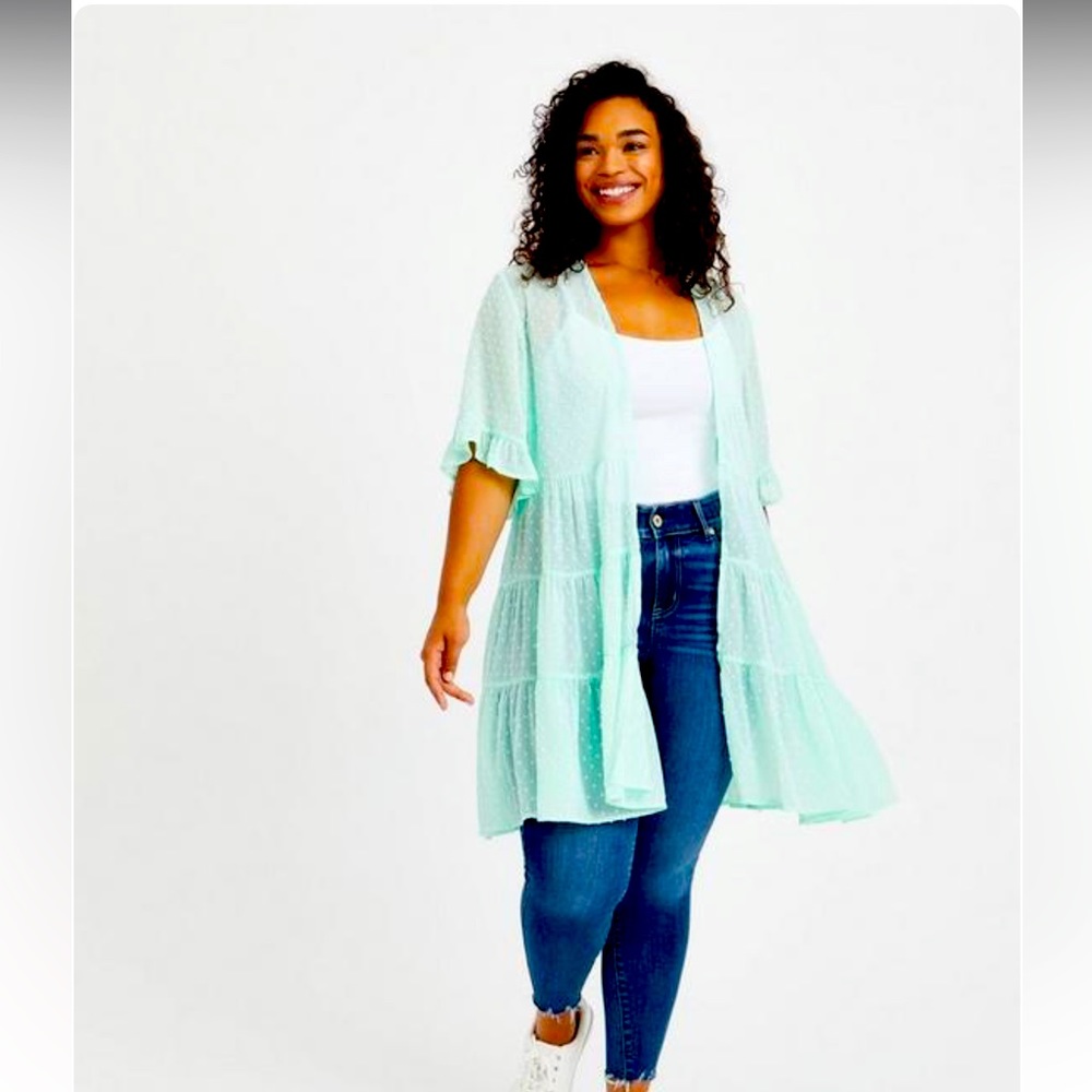 Green Ruffle Kimono